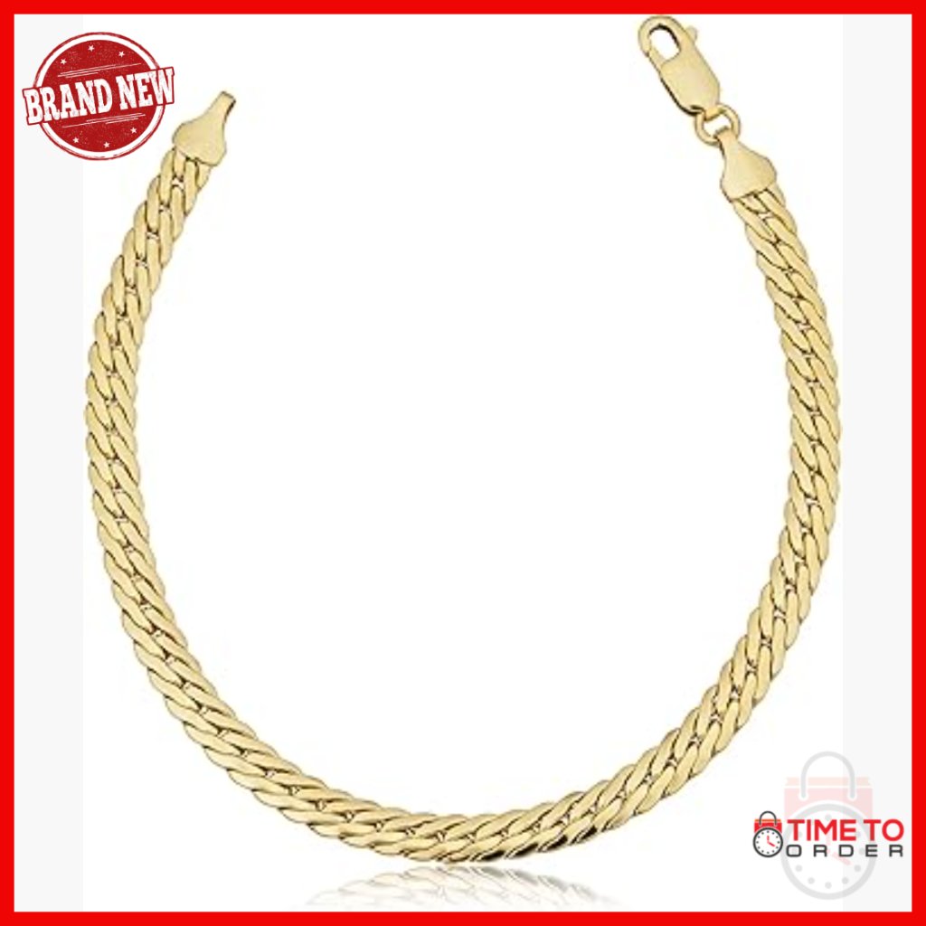 Solid 14k Gold Filled Curb Chain Bracelet 7.5 Inch Unisex Jewelry